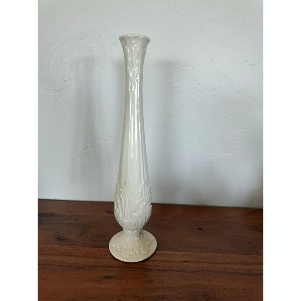 Vintage Lenox Florentine Porcelain Bud Vase Cream Beige 11